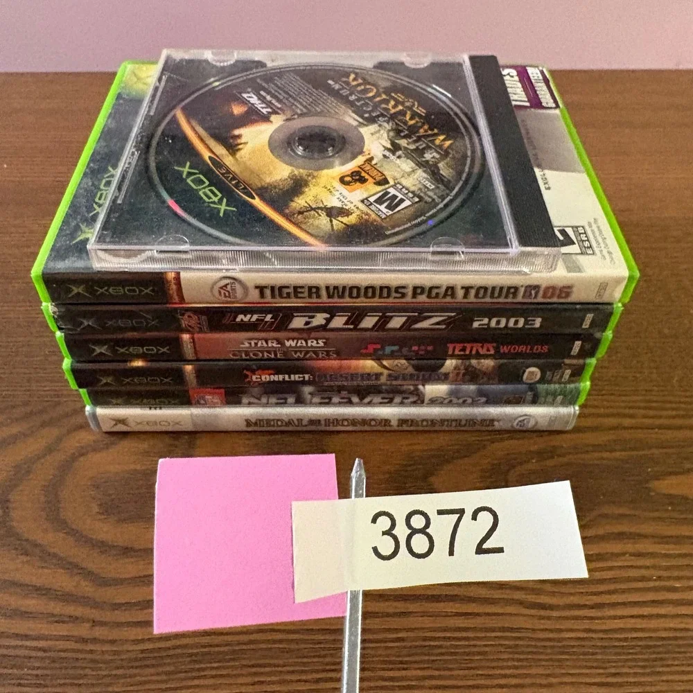 Microsoft Xbox Video Game Lot of 7 NFL Blitz‎ Star Wars Medal of Honor Bundle